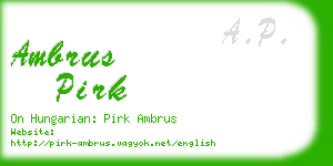 ambrus pirk business card